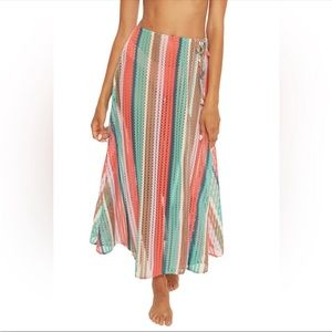 Isabella Rose Toulouse High Slit Swimsuit Cover Up Skirt Multi Colored  Size M-L